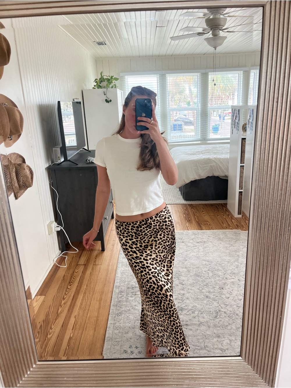 Cheetah Print midi Skirt -